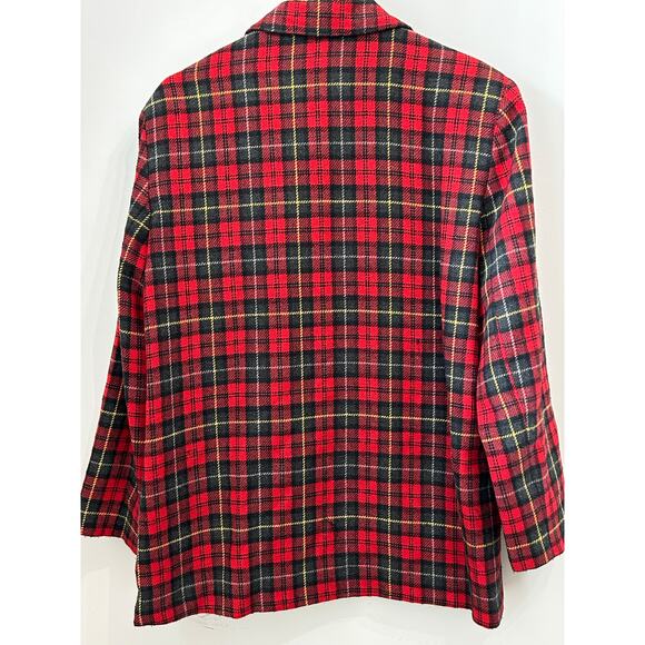 Vintage Tartan Plaid Wool Blazer Red Black Jacket Royal Stewart Women’s Large - Picture 3 of 5
